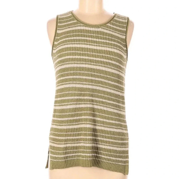 Marled by Reunited Pullover Sweater Medium Sleeveless Striped NWT - Picture 1 of 6